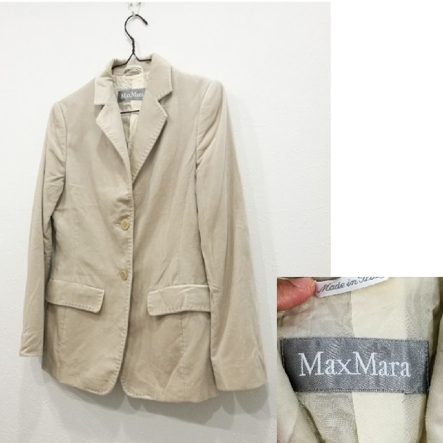 Max Mara(マックスマーラ)の値下げ！MaxMara　ベルベットジャケット　サイズ38　定価13万円位 レディースのジャケット/アウター(テーラードジャケット)の商品写真