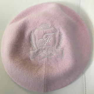 フィント(F i.n.t)のF.i.n.t  ベレー帽  ピンク 刺繍(ハンチング/ベレー帽)