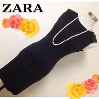 ザラ(ZARA)のザラのブラックドレスワンピース✨XSサイズ(ミニワンピース)