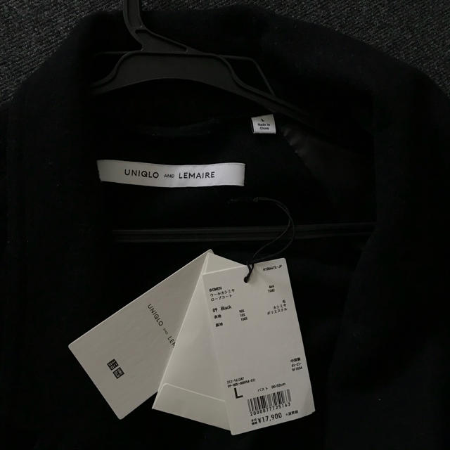 UNIQLO(ユニクロ)のユニクロルメール ウールカシミヤ ローブコート 黒 L レディースのジャケット/アウター(ロングコート)の商品写真