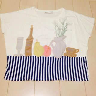 アトリエドゥサボン(l'atelier du savon)のアトリエドサボン iami 白 ボーダー(Tシャツ(半袖/袖なし))