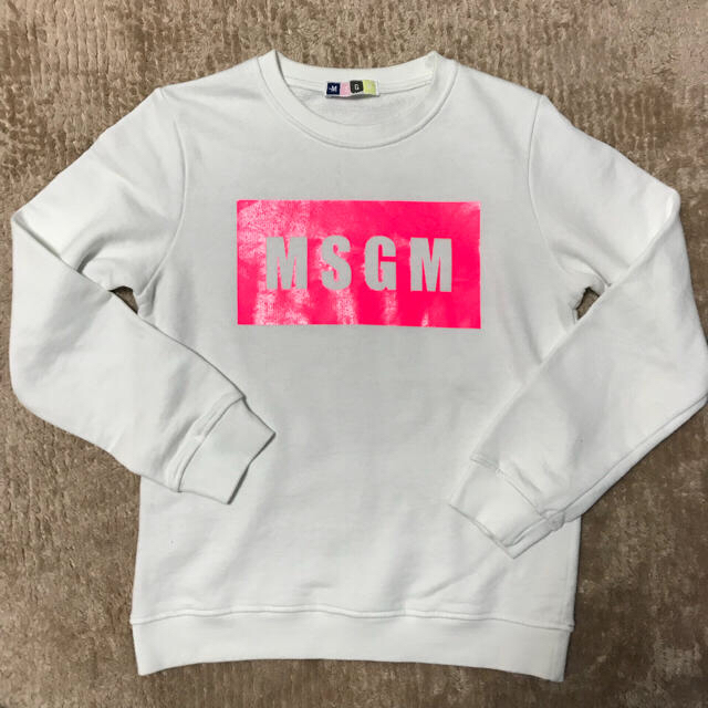 MSGM - MSGM スウェット 12y ホワイト 蛍光ピンクの通販 by ちょあ's