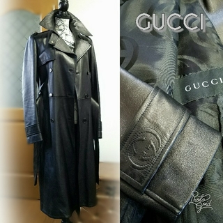 グッチ(Gucci)の✳ used  GUCCI 革 トレンチコート(トレンチコート)