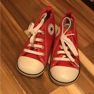 コンバース(CONVERSE)のコンバース キッズ ベビー 赤 14㎝ ハイカット 美品(スニーカー)