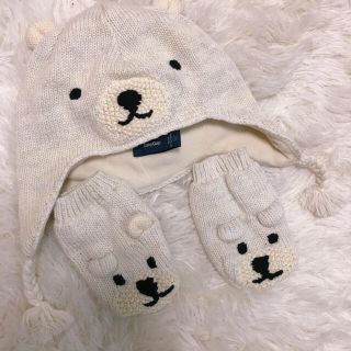 ベビーギャップ(babyGAP)のベビーgap✩くまさんニット帽、手袋セット(帽子)