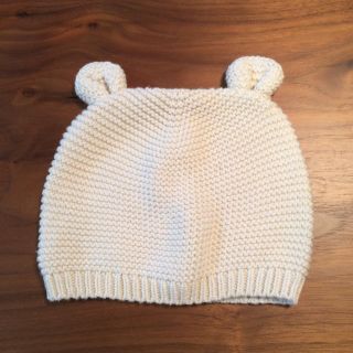 ベビーギャップ(babyGAP)のbabyGAP  ベアーニットビーニー 白 オフホワイト 44cm 3-6ヶ月(帽子)