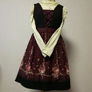 アクシーズファム(axes femme)のキキ様専用 茶×ボルドー 花柄ワンピース(ミニワンピース)