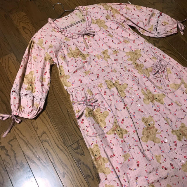 専用出品 ピンクハウス くすみピンク クマ柄ワンピース | フリマアプリ ラクマ
