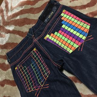 エルビーゼロスリー(LB-03)の刺繍付きの美品！LB－03のワイドデニム ズボン 28(デニム/ジーンズ)