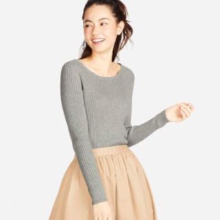 ユニクロ(UNIQLO)のコットンカシミヤリブニット(ニット/セーター)