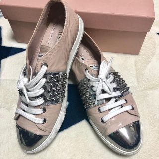 ミュウミュウ(miumiu)のMIU MIU ピンク 37 1/2 スニーカー(スニーカー)