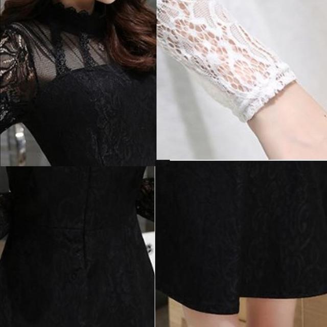 肩透かしAラインワンピース ブラック(wa48_M)ピアス(p332) レディースのフォーマル/ドレス(ミニドレス)の商品写真
