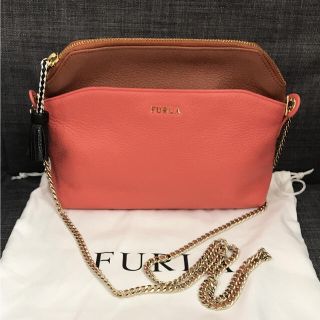 フルラ(Furla)の良品　FURLA　チェーンバッグ　2way　クラッチバッグ　バイカラー　ピンク(ショルダーバッグ)