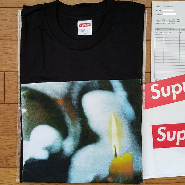 ★希少 XL Supreme Candle Tee  Black 17FW 2