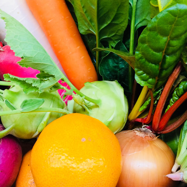 無農薬 朝採り野菜 5キロ箱いっぱい 80サイズ 鹿児島県産 食品/飲料/酒の食品(野菜)の商品写真