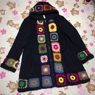 チチカカ(titicaca)の❤お花クロシェ網みが可愛いいウールコート❤チチカカ、マライカ、チャイハネ(ロングコート)