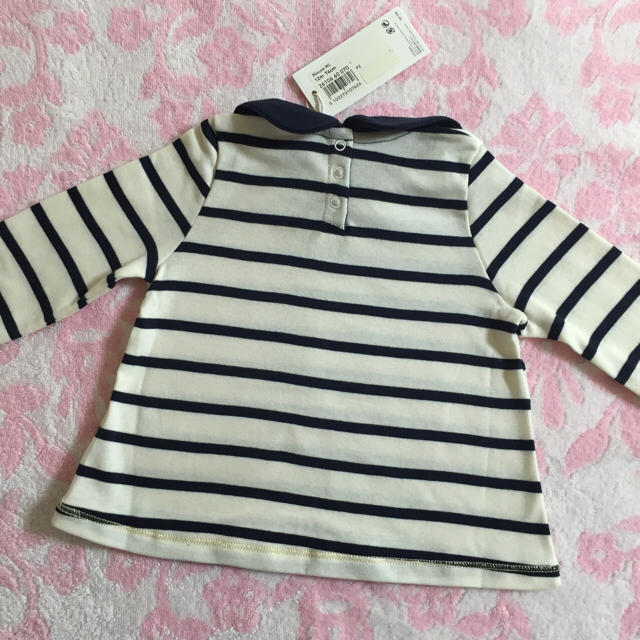 PETIT BATEAU(プチバトー)の【Angel Of Music様専用】裏起毛衿つきマリニエールブラウス 12m キッズ/ベビー/マタニティのベビー服(~85cm)(シャツ/カットソー)の商品写真