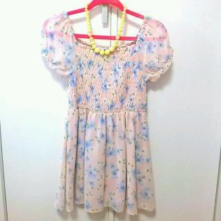 お取置き中♡花柄シフォン✿ネックレス付(チュニック)