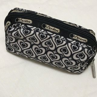 レスポートサック(LeSportsac)のレスポートサック ポーチ ハート 黒 白(ポーチ)