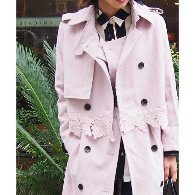 トレンチコート 韓国ファッション ジャケット ロングジレ レディースのジャケット/アウター(テーラードジャケット)の商品写真