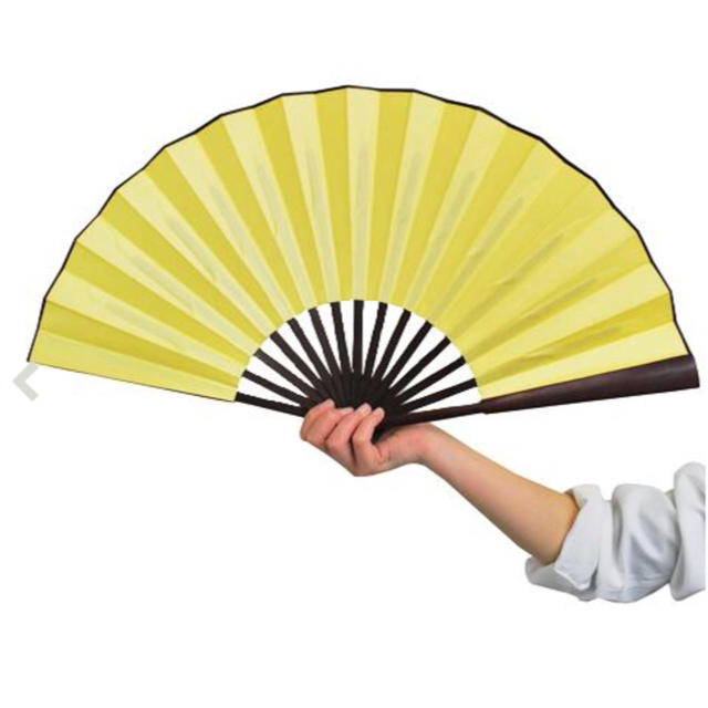 カラー扇子 ゴールド 金 コスプレ ダンス用 エンタメ/ホビーのコスプレ(小道具)の商品写真