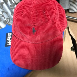 ポロラルフローレン(POLO RALPH LAUREN)のラルフローレン コーデュロイキャップ 赤(キャップ)