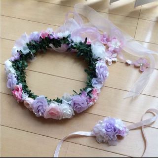 花かんむり♡リストレットSET ピンク♡紫(その他)