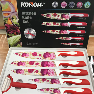 最新版 KONOLL 包丁セット 赤(調理道具/製菓道具)