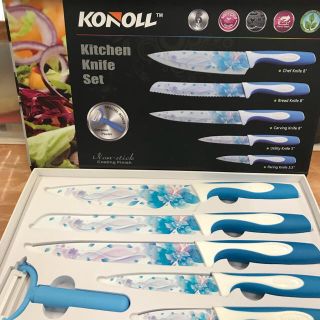 新色( 柄 ) KONOLL包丁セット 青(調理道具/製菓道具)