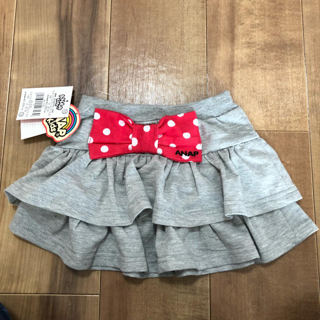 ANAP Kids(アナップキッズ)のリボンフリルスカート キッズ/ベビー/マタニティのキッズ服女の子用(90cm~)(スカート)の商品写真