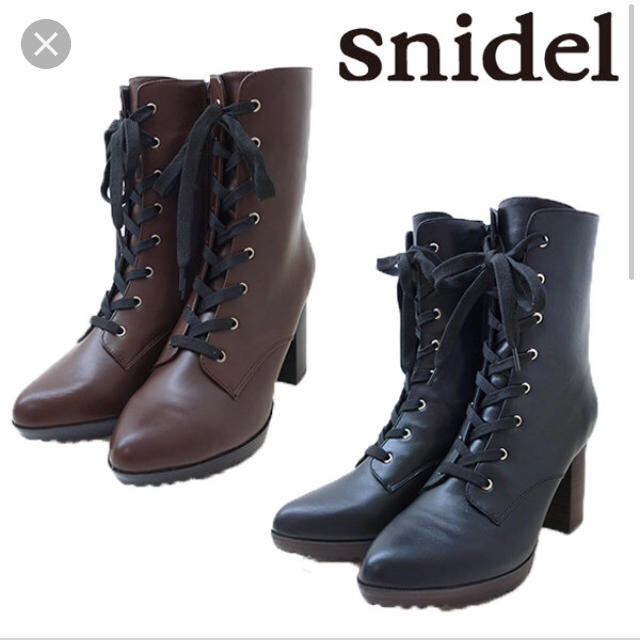 SNIDEL(スナイデル)のsnidel 大人気完売品 ミドルレースアップブーツ レディースの靴/シューズ(ブーツ)の商品写真