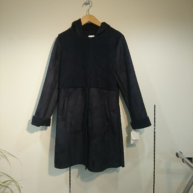 【新品】ボア×スエード切替コート/ピンク レディースのジャケット/アウター(ムートンコート)の商品写真