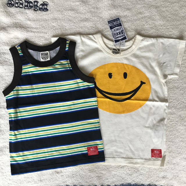 F.O.KIDS(エフオーキッズ)の新品◇F.O.KIDS スマイル Tシャツ&ボーダー タンクトップ セット キッズ/ベビー/マタニティのキッズ服男の子用(90cm~)(Tシャツ/カットソー)の商品写真