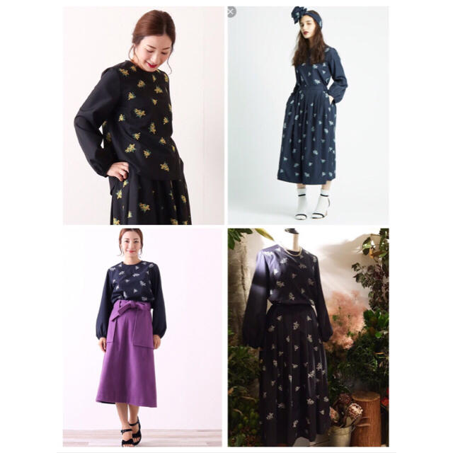 Drawer(ドゥロワー)の未使用☆ yori 17AW  フラワーエンブロイダリーブラウス 黒×黄  ヨリ レディースのトップス(シャツ/ブラウス(長袖/七分))の商品写真