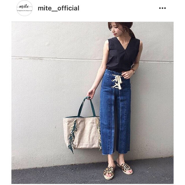 TODAYFUL(トゥデイフル)のインスタで大人気サイト★mite★コルセットワイドデニムパンツ★格安 レディースのパンツ(デニム/ジーンズ)の商品写真