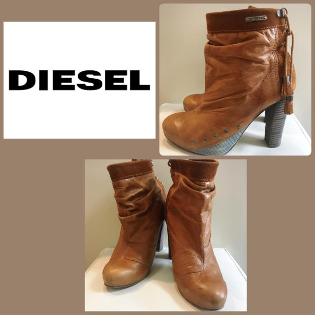 DIESEL(ディーゼル)のディーゼル♡ブラウンレザー  ショートブーツ♡ レディースの靴/シューズ(ブーツ)の商品写真