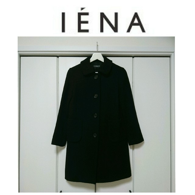 IENA(イエナ)のIENA  ステンカラーコート ブラック  黒 レディースのジャケット/アウター(ロングコート)の商品写真