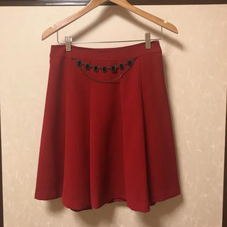 オフオン(OFUON)のOFUON スカート 赤 40(ひざ丈スカート)
