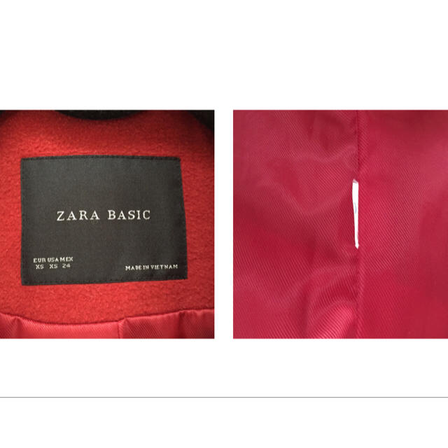 ZARA(ザラ)のZARA ザラ チェスター コート ボルドー レッド XS レディースのジャケット/アウター(チェスターコート)の商品写真