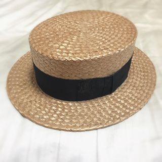 1点物 Vintage ハンドメイド アフリカン 民族帽 レザー × 麦藁ハット