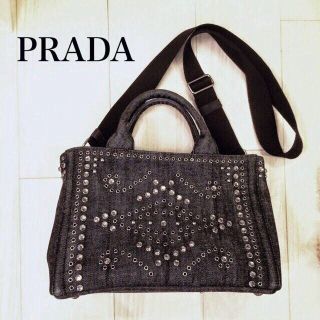 プラダ(PRADA)のPRADAビジューデニムBAG(ハンドバッグ)