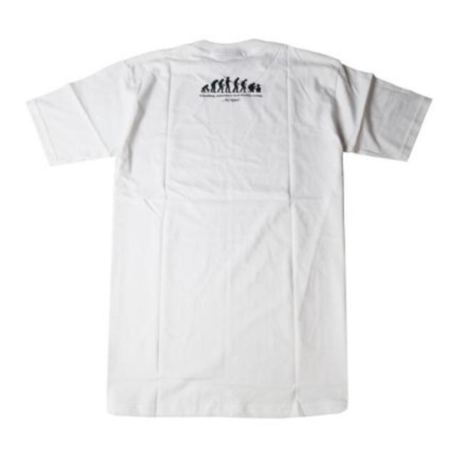 新品 人類の進化 おもしろ Tシャツ udt-0003/M～XL ホワイト メンズのトップス(Tシャツ/カットソー(半袖/袖なし))の商品写真