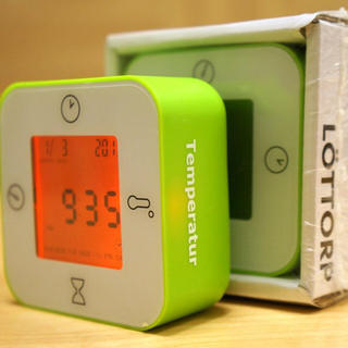 イケア(IKEA)のグリーン【IKEA】LOTTORP 時計/温度計/アラーム/タイマー(置時計)