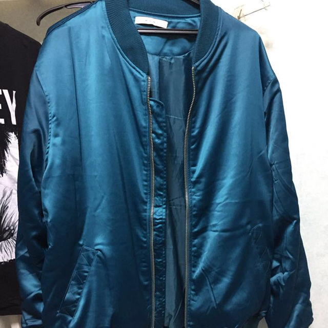Supreme - mnml MA-1 ボンバージャケット ブルー サテンの通販 by 宮本