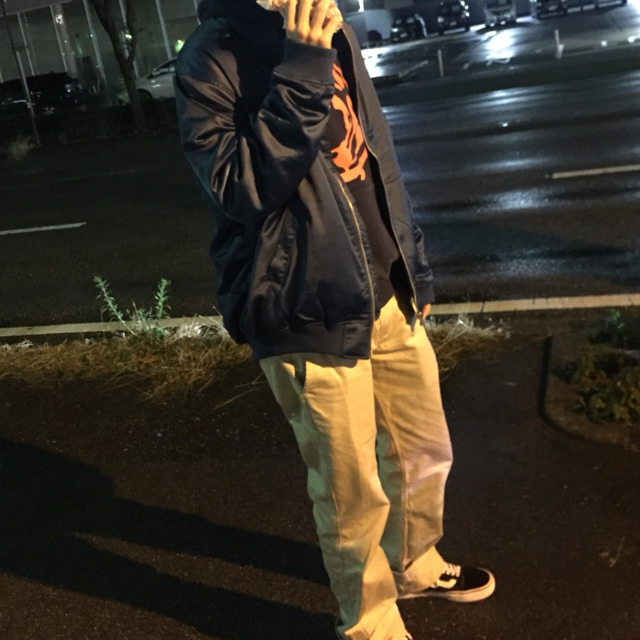Supreme - mnml MA-1 ボンバージャケット ブルー サテンの通販 by 宮本