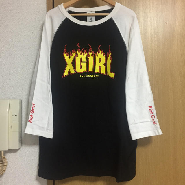 X-girl(エックスガール)のX-girl 🔥ファイヤーラグラン🔥 レディースのトップス(カットソー(長袖/七分))の商品写真