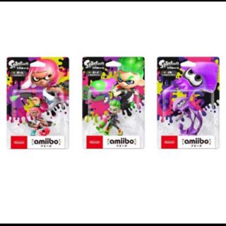 ニンテンドースイッチ(Nintendo Switch)のスプラトゥーン2 amiibo アミーボ 3種セット (ガール、ボーイ、イカ)(ゲームキャラクター)