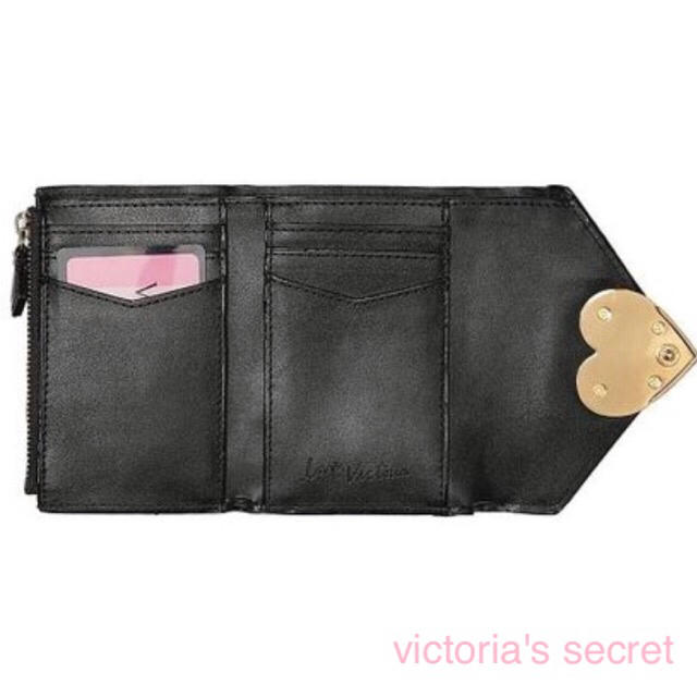 Victoria's Secret(ヴィクトリアズシークレット)の新品 ヴィクトリアシークレット 財布 レインボー ハート 3つ折り 黒 PINK レディースのファッション小物(財布)の商品写真