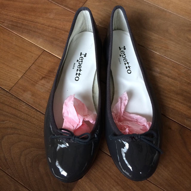 repetto レペット エナメルバレエシューズ37 グレー 新品 巾着つき 1