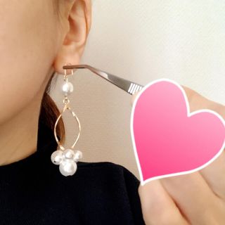 デュラス(DURAS)の高品質フック♡大ぶりピアス♡日本製パール♡eimy istoire好きな方♡(イヤリング)